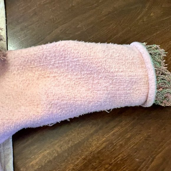 SWeeT + FuN CORKY & CO Pink Fringed Hood Jacket Flower Accents Warm SWiNG COAT 3 - Picture 4 of 11